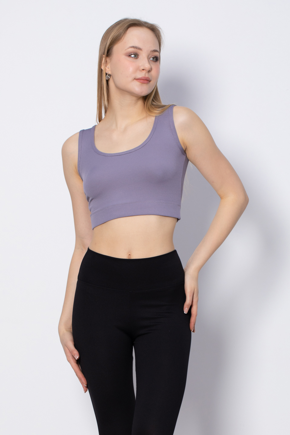 Kalın Askılı Crop Body - Gri