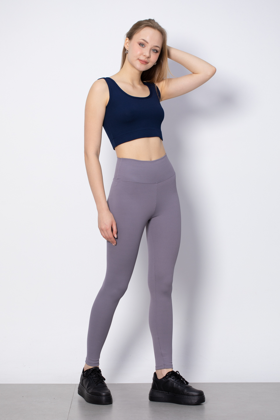 Kalın Askılı Crop Body - Lacivert