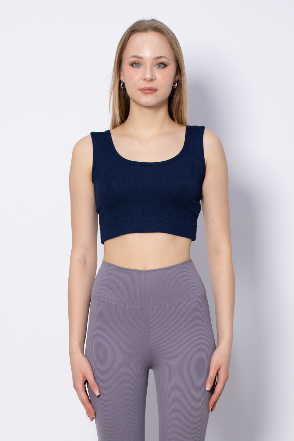 Kalın Askılı Crop Body - Lacivert