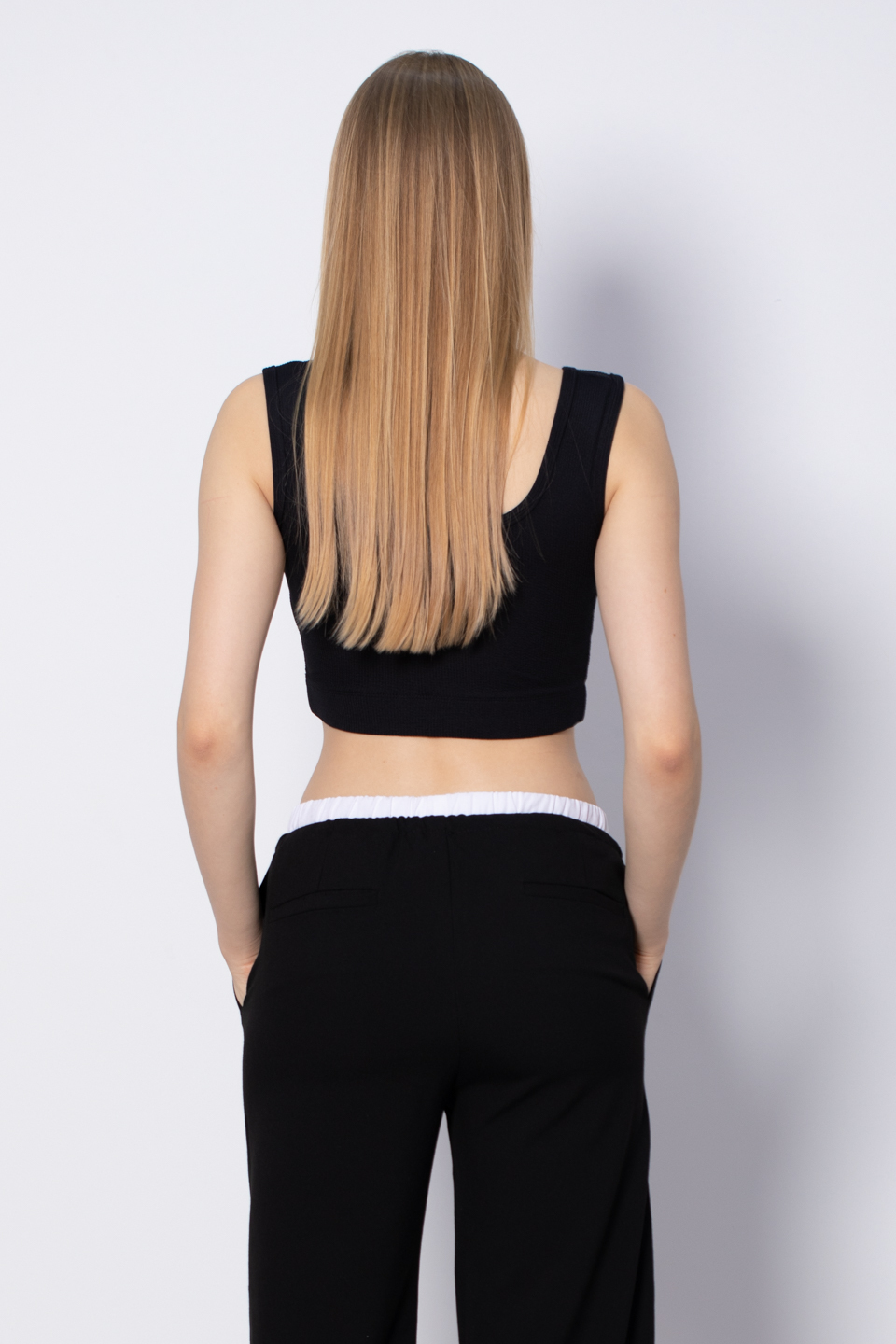 Kalın Askılı Crop Body - Siyah