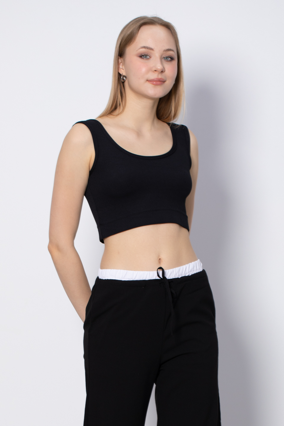 Kalın Askılı Crop Body - Siyah