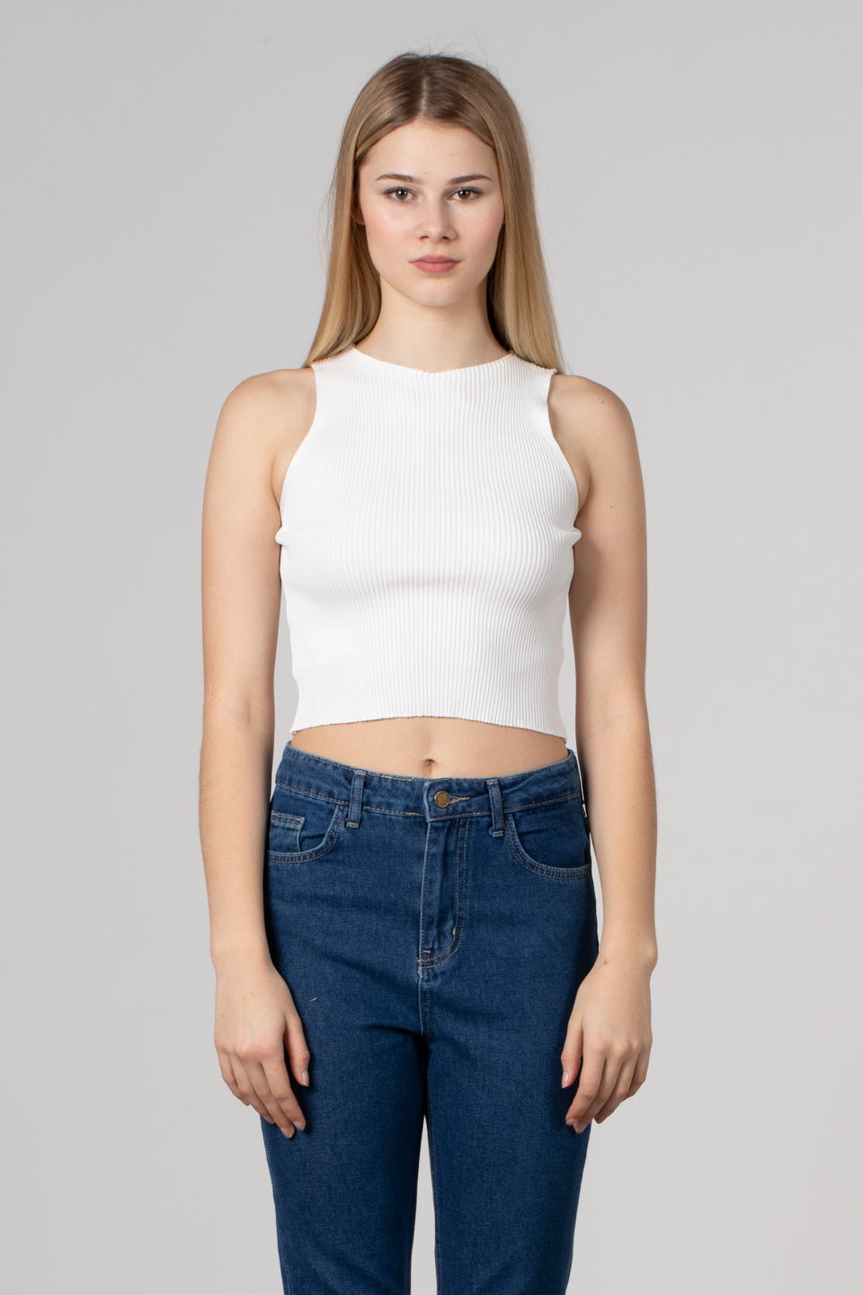 Kalın askılı kısa body-8951 Beyaz
