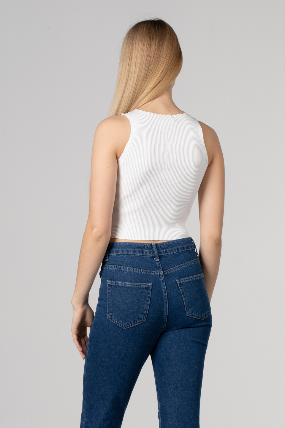 Kalın askılı kısa body-8951 Beyaz