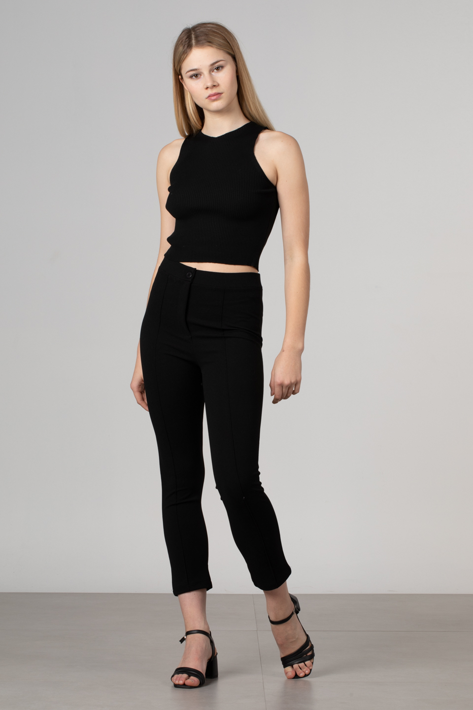 Kalın askılı kısa body-8951 Siyah