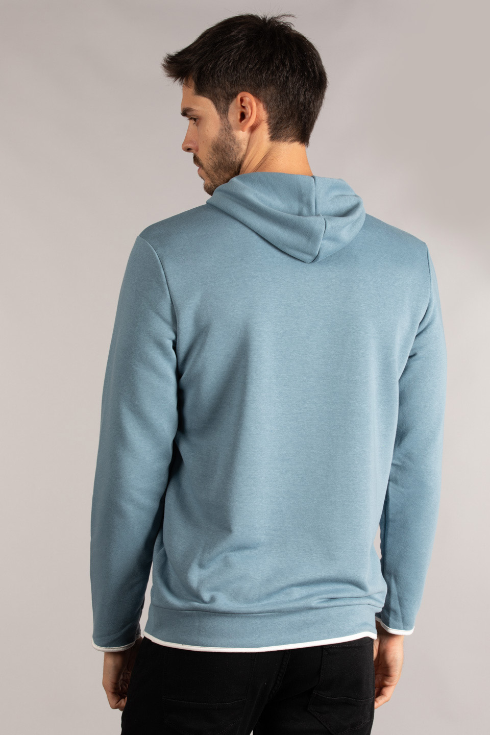 Kapüşonlu biyeli sweat-5239 S.Blue