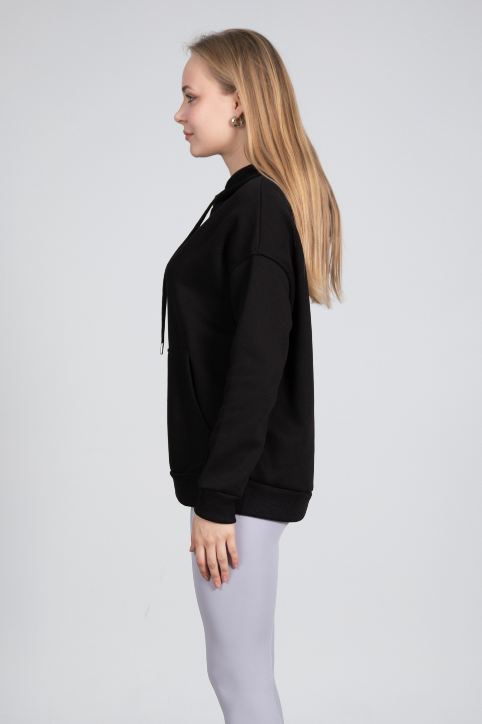 Kapüşonlu Cepli Sweatshirt - Siyah