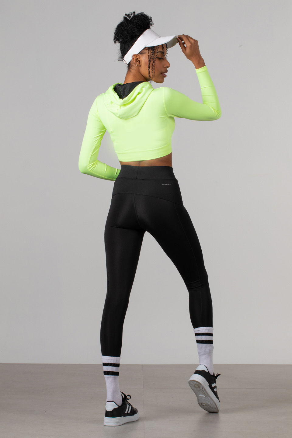 Kapüşonlu crop sweat-2029 N.Sarı