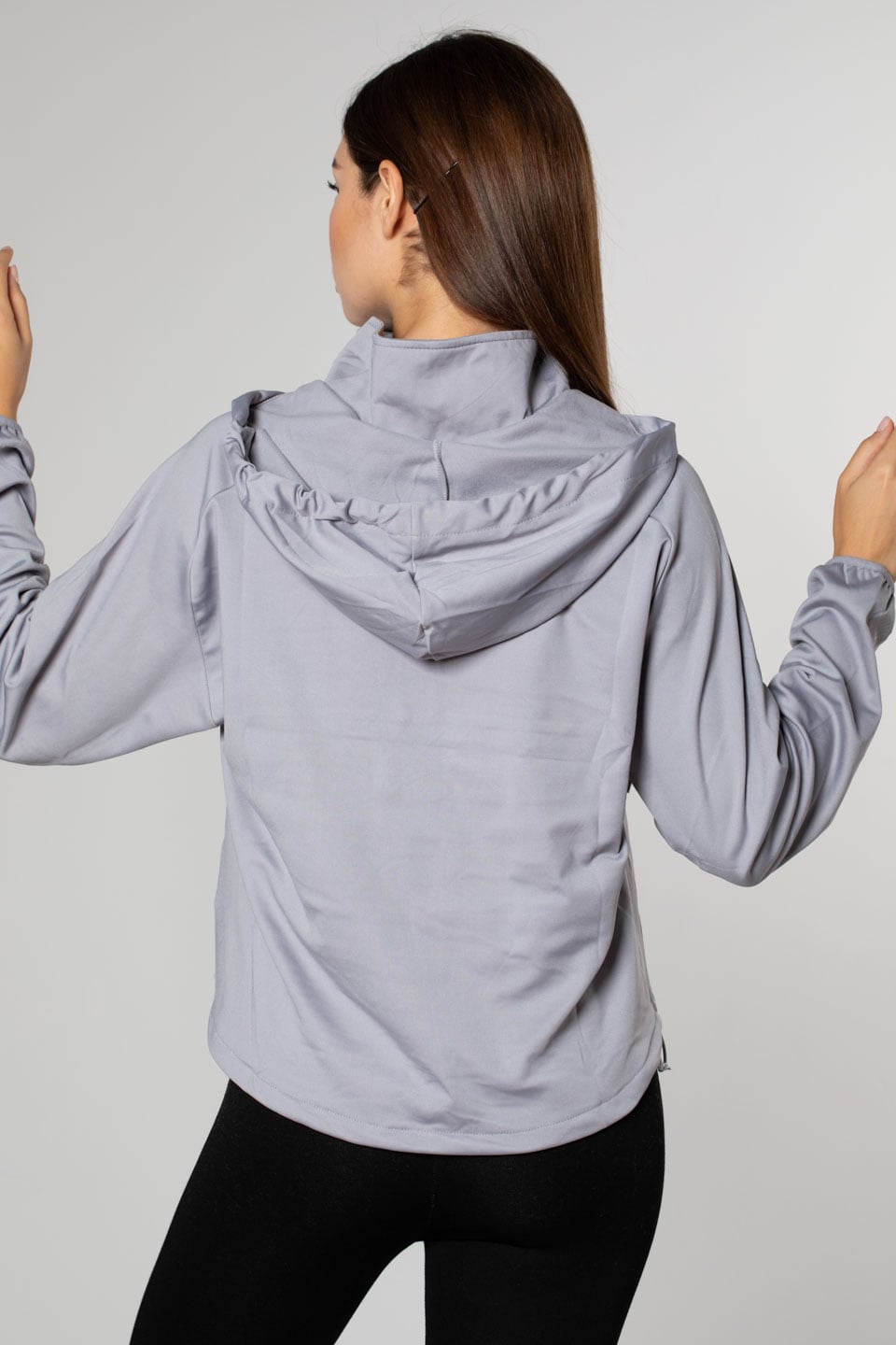 Kapüşonlu Dalgıç Sweatshirt-Gri