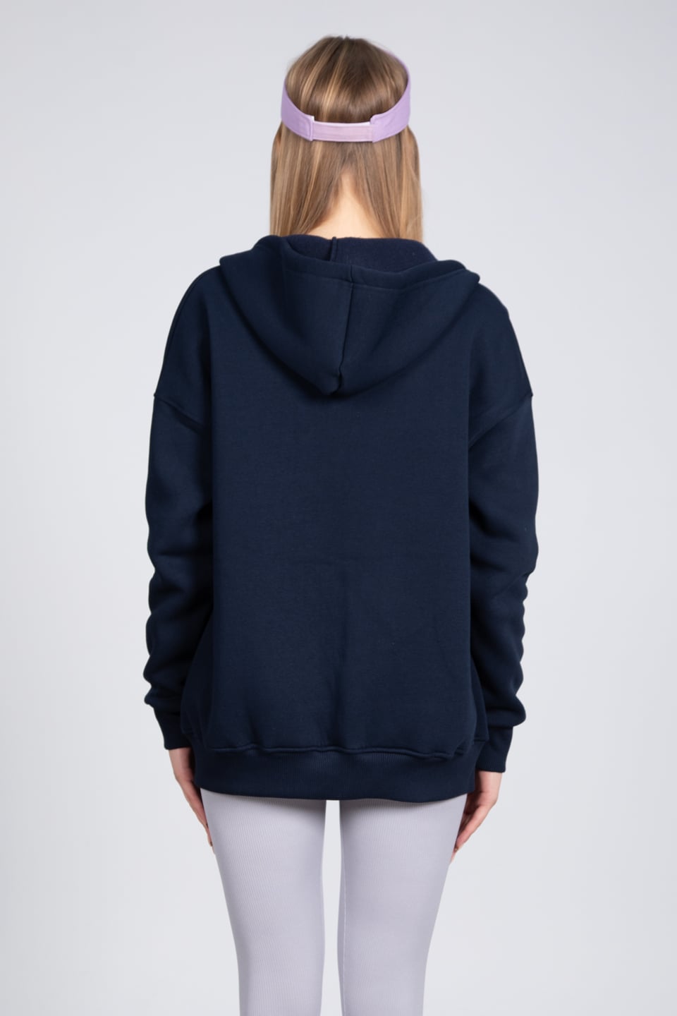 Kapüşonlu fermuarlı sweatshirt-DVN0032 Lacivert