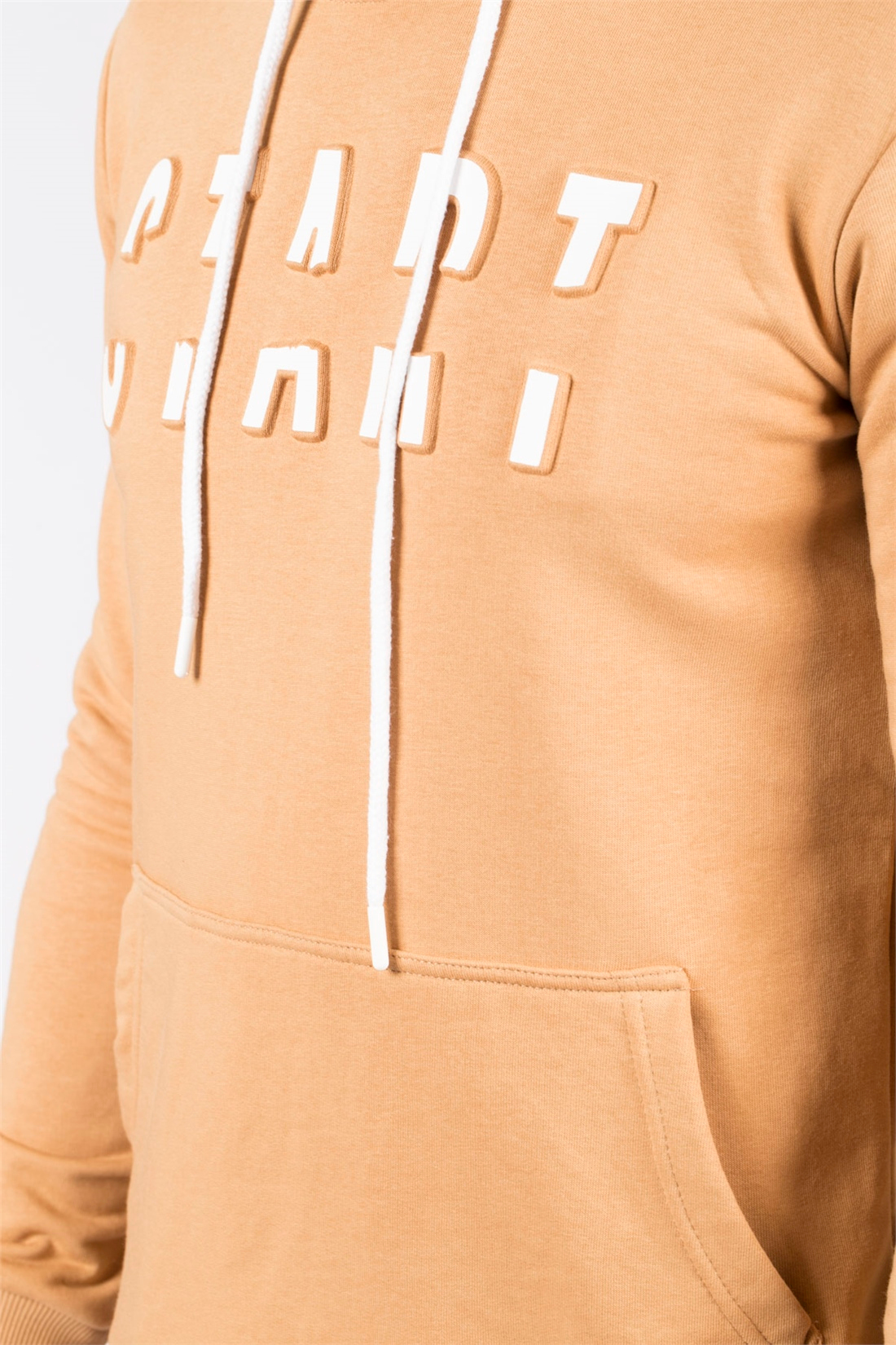 Kapüşonlu Kanguru Cep Sweatshirt-Sütlü Kahve