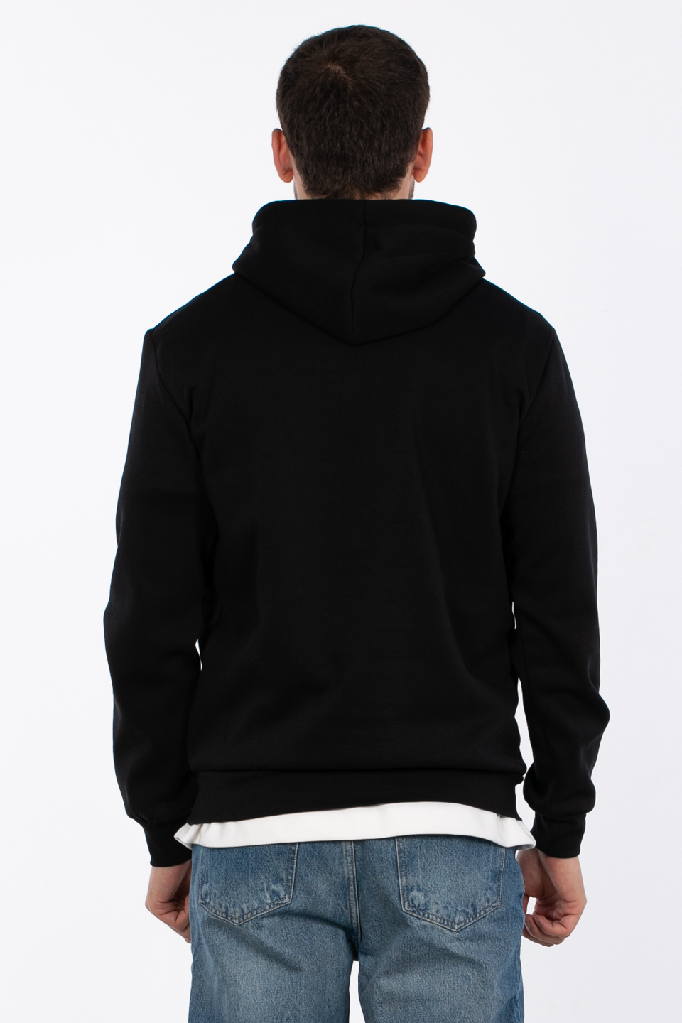 Kapüşonlu kanguru cepli sweatshirt-5281 Siyah