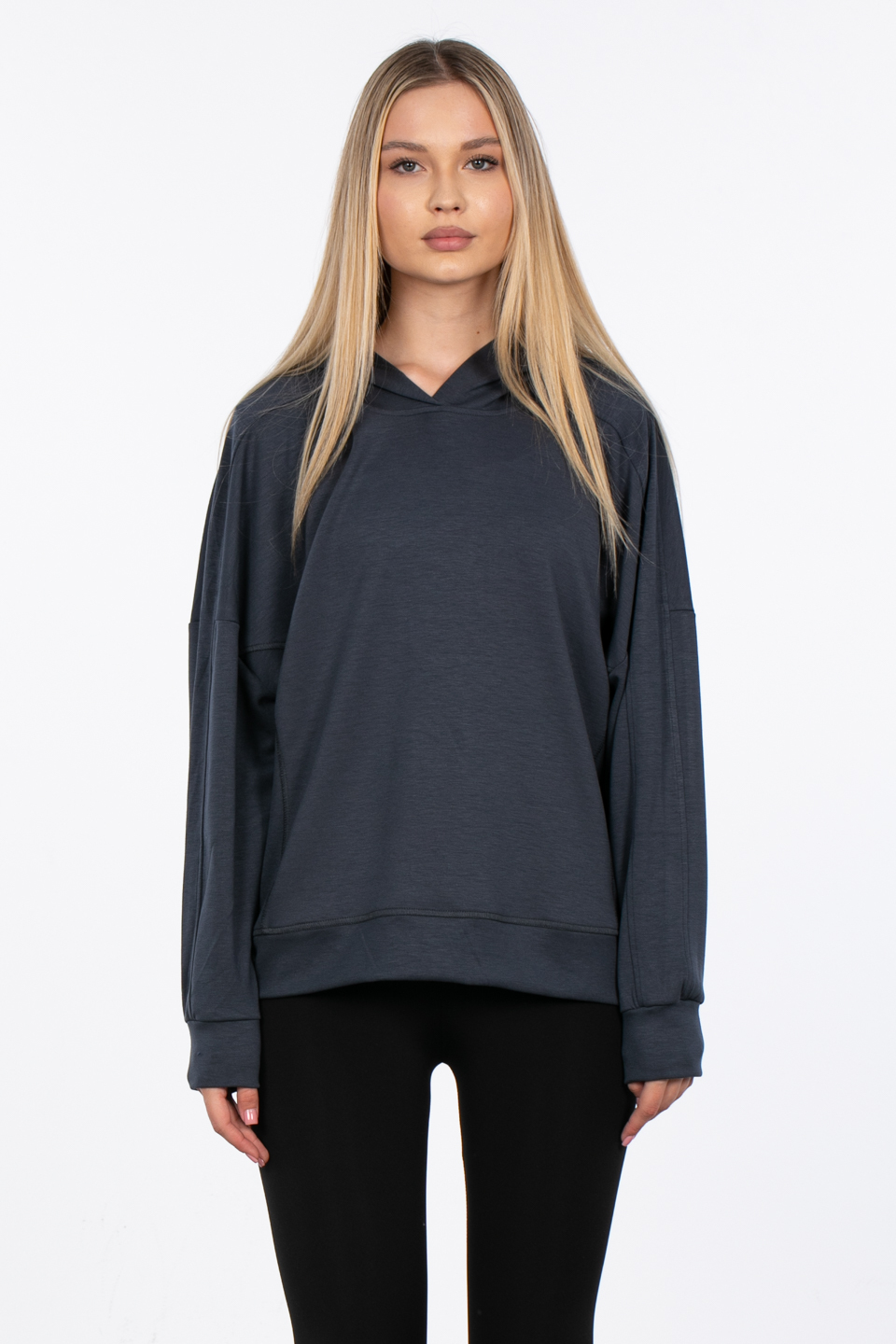 Kapüşonlu modal sweatshirt-25SW00058 Antrasit
