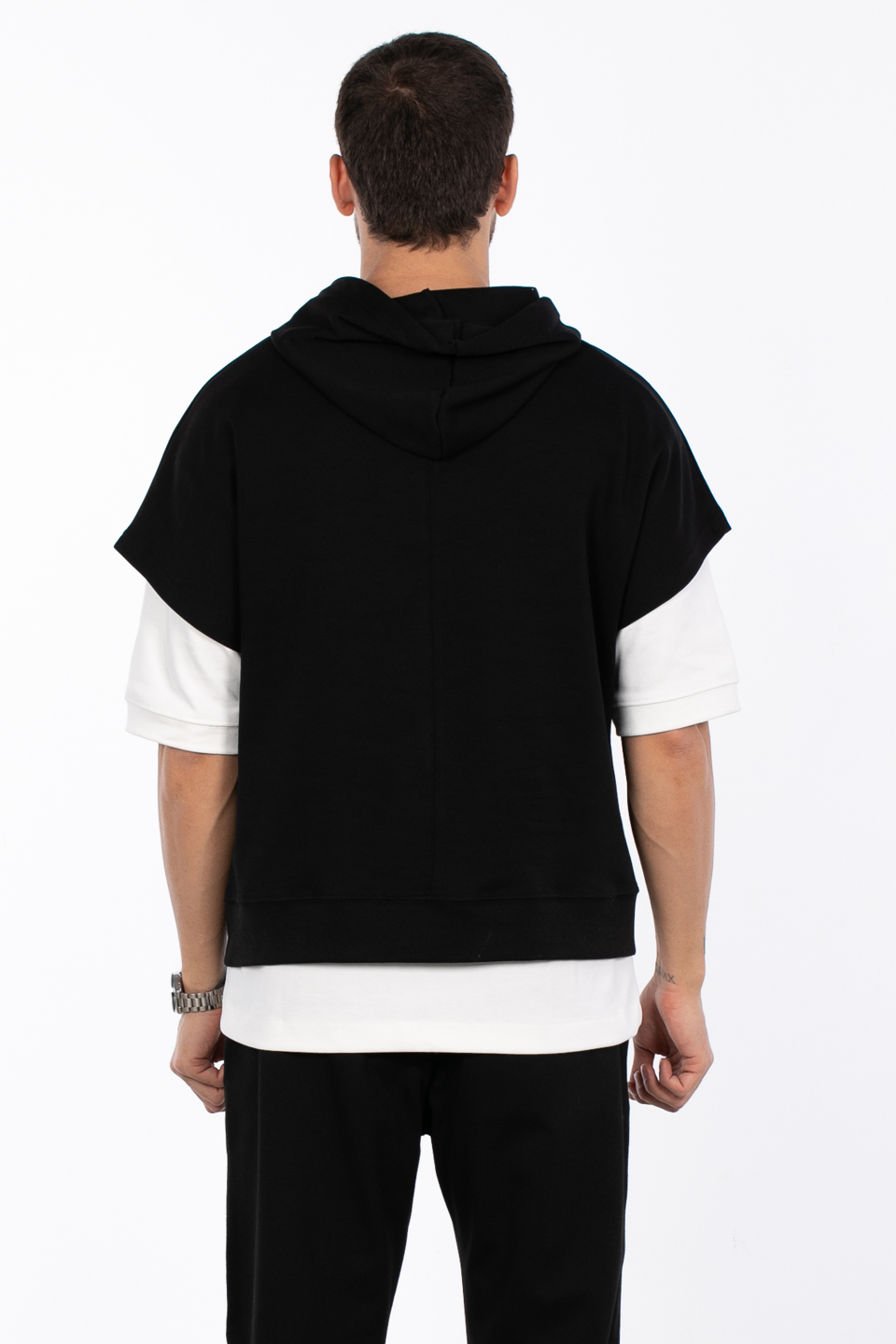 Kapüşonlu oversize sweat MINIMAL CLOTHING-1133 Siyah