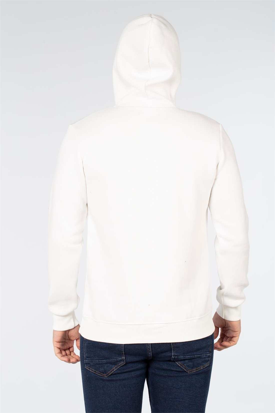 Kapüşonlu Panda Baskılı Sweat-Ekru