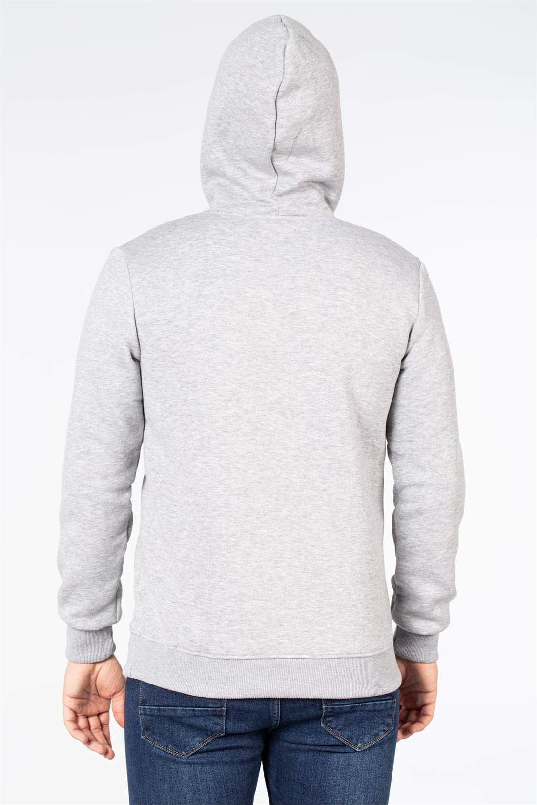 Kapüşonlu Panda Baskılı Sweat-Gri Melanj