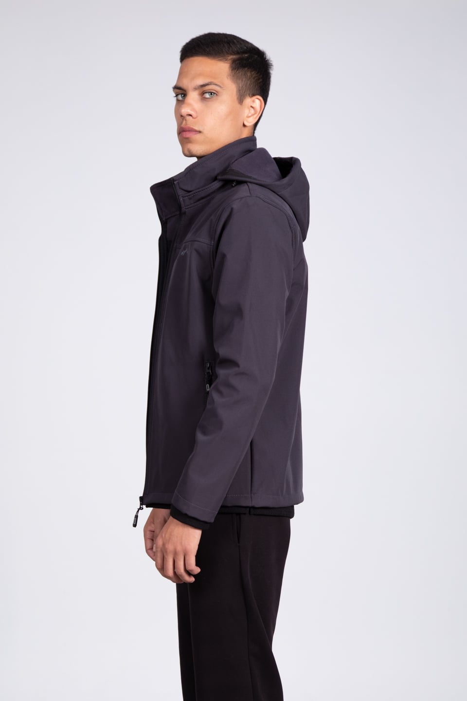 Kapüşonlu softshell mont-10090 Antrasit