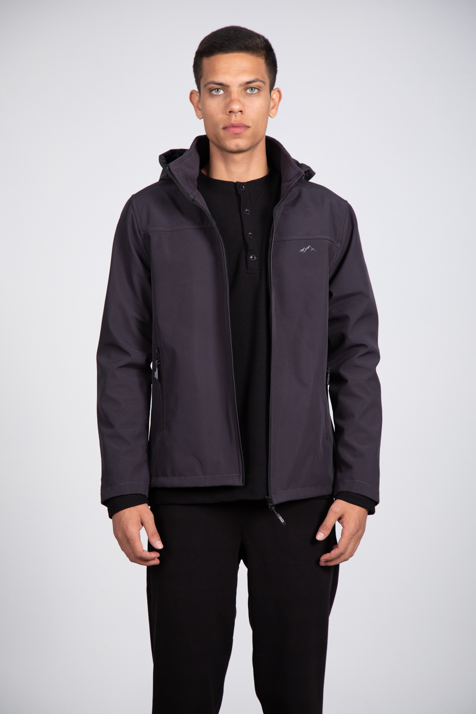 Kapüşonlu softshell mont-10090 Antrasit