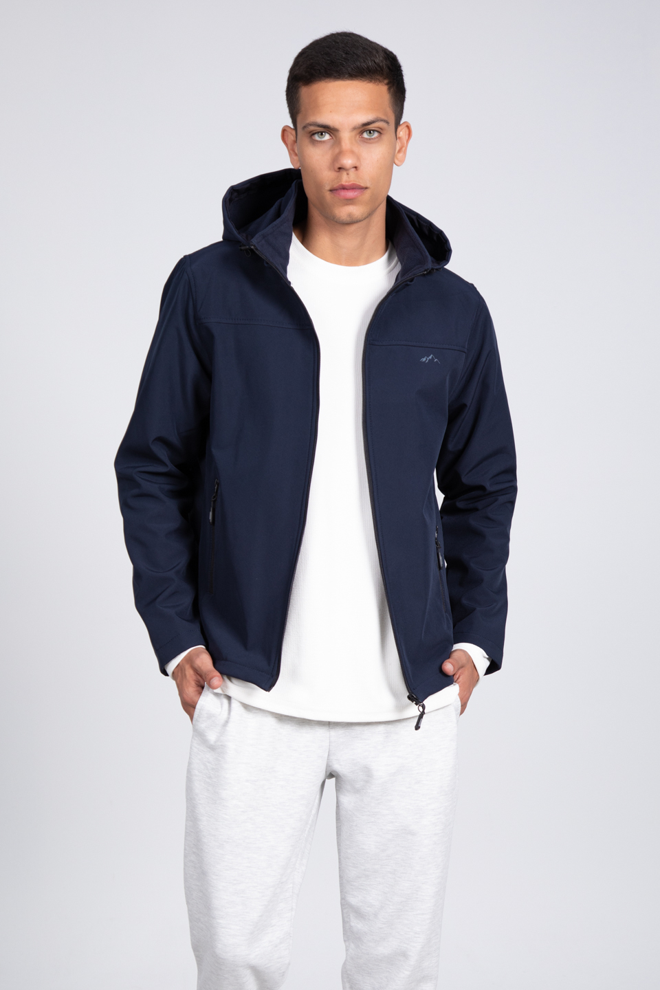 Kapüşonlu softshell mont-10090 Lacivert