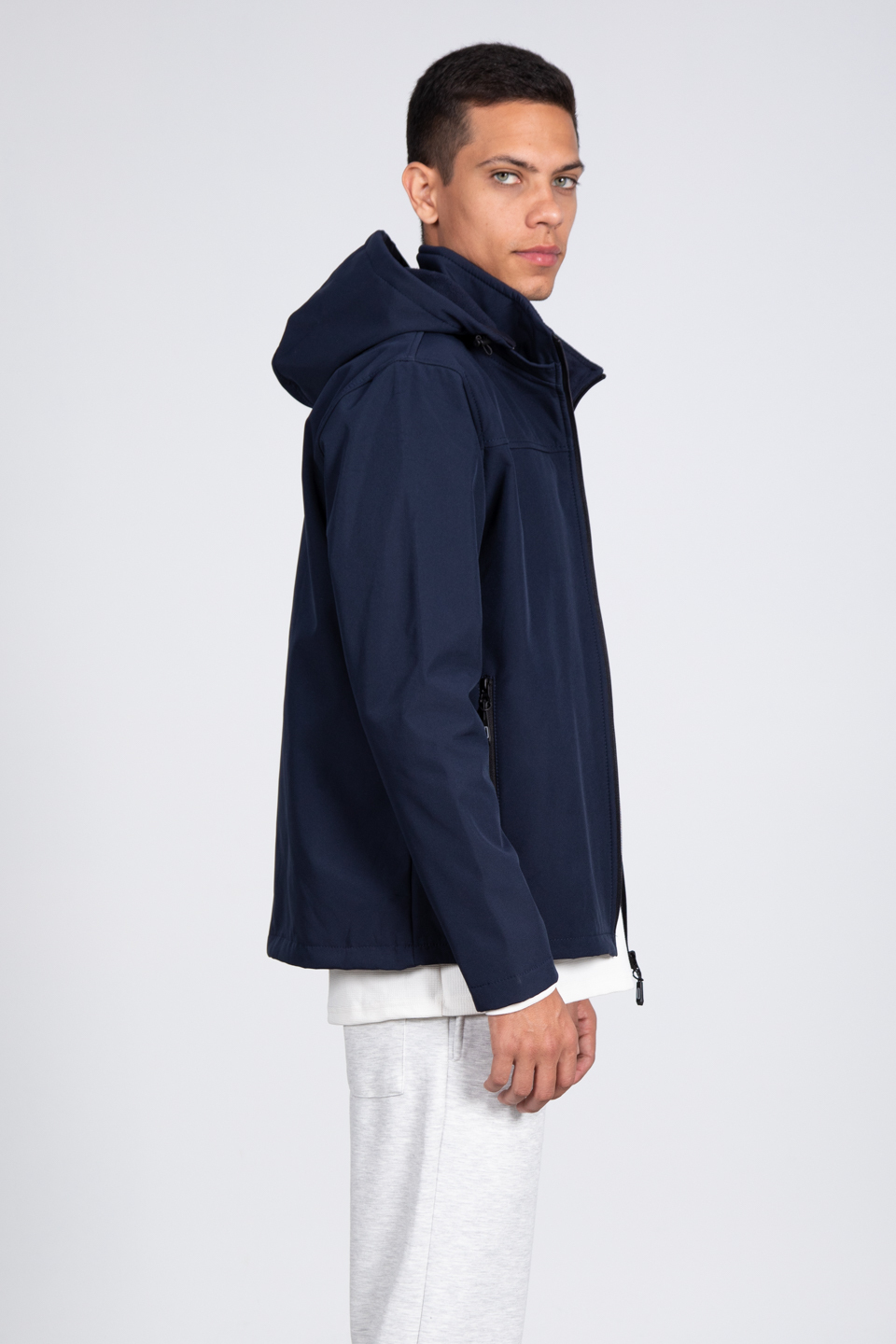 Kapüşonlu softshell mont-10090 Lacivert