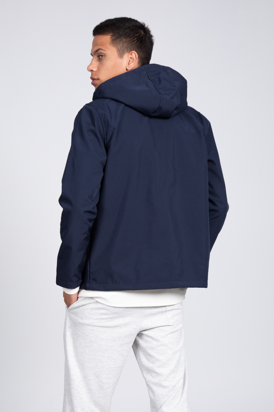 Kapüşonlu softshell mont-10090 Lacivert