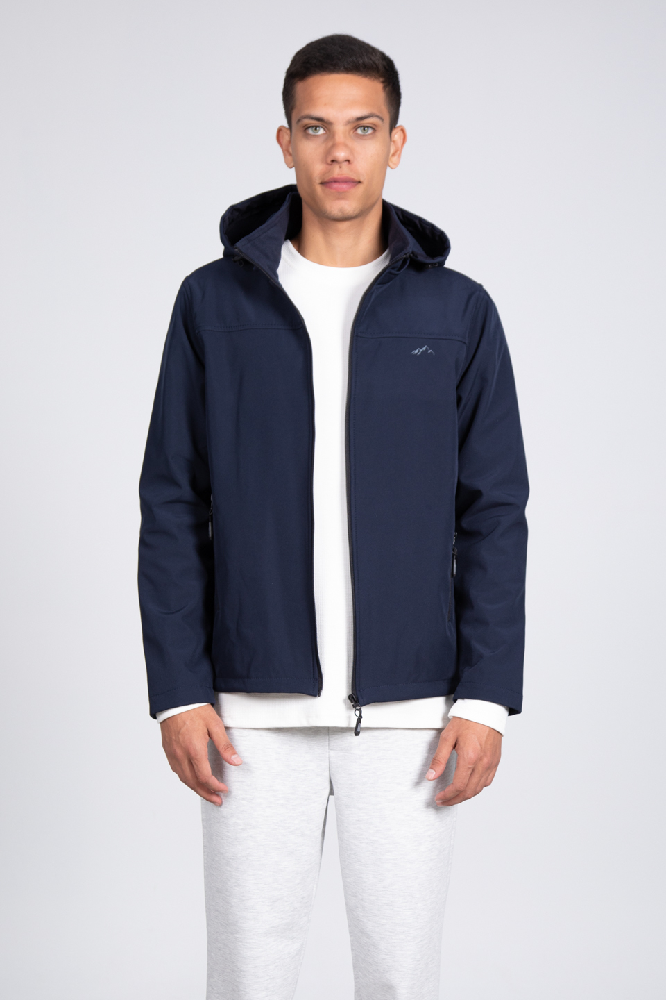 Kapüşonlu softshell mont-10090 Lacivert