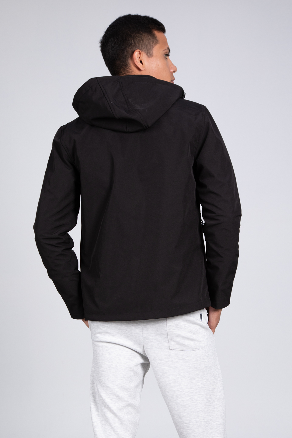 Kapüşonlu softshell mont-10090 Siyah
