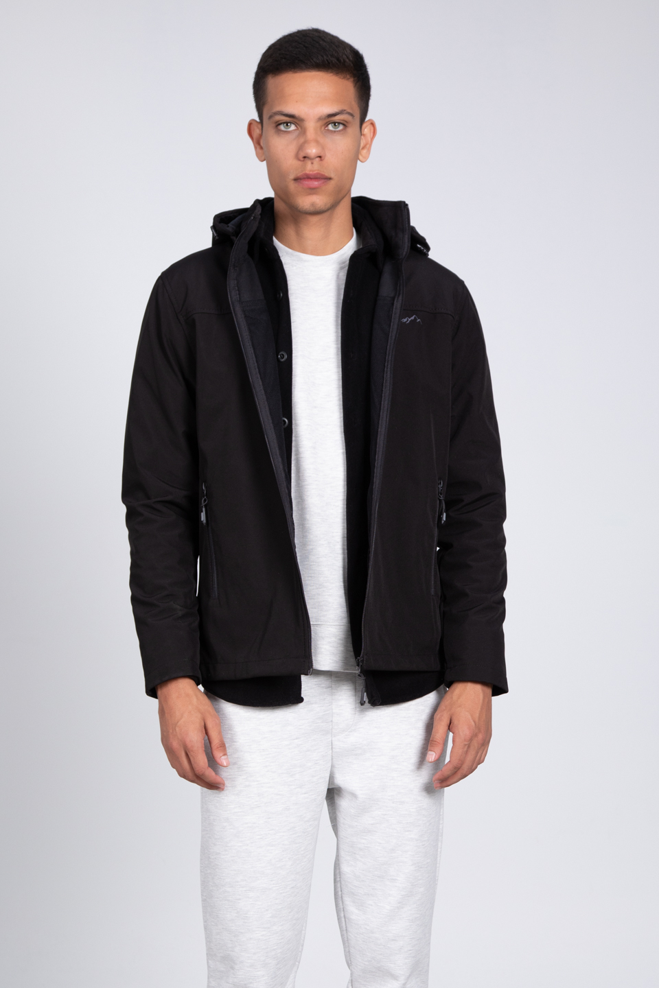 Kapüşonlu softshell mont-10090 Siyah