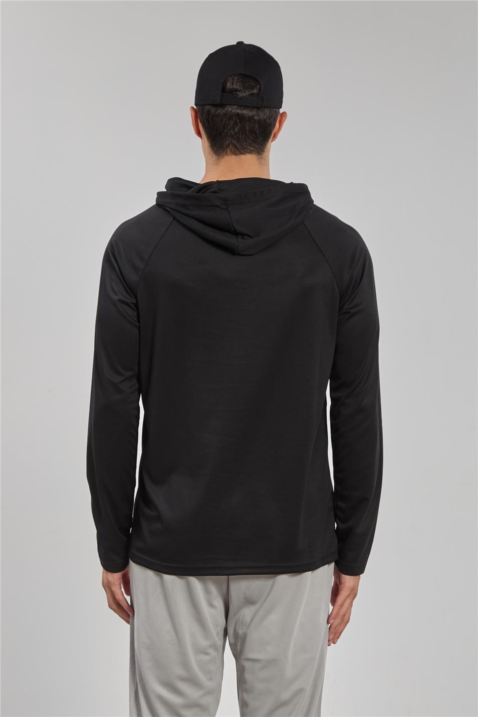 Kapüşonlu sporcu sweatshirt-RANGE Siyah