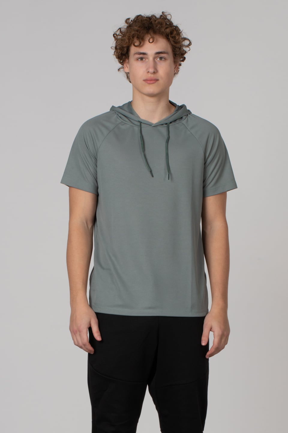 Kapüşonlu sporcu t-shirt-RAGNA Pastel Haki 