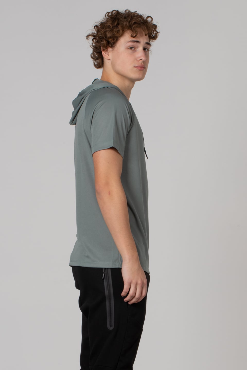 Kapüşonlu sporcu t-shirt-RAGNA Pastel Haki 