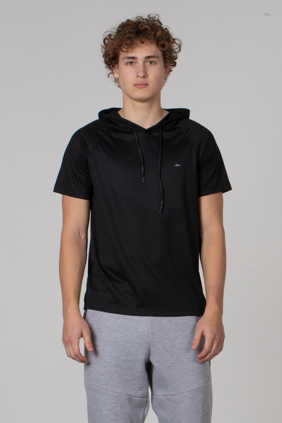 Kapüşonlu sporcu t-shirt-RAGNA Siyah