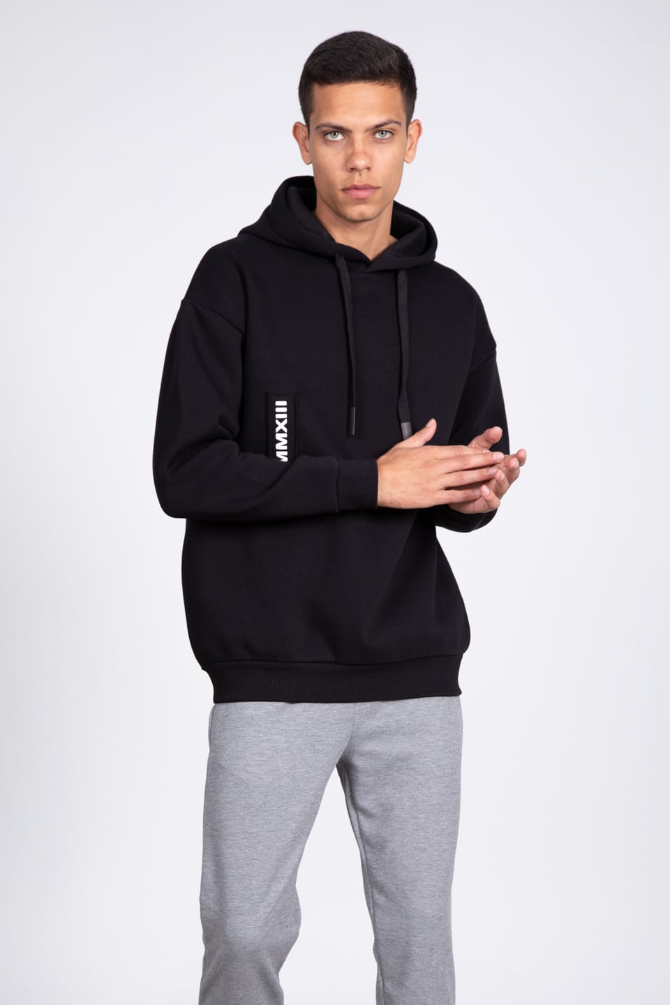 Kapüşonlu sweatshirt-5433 Siyah