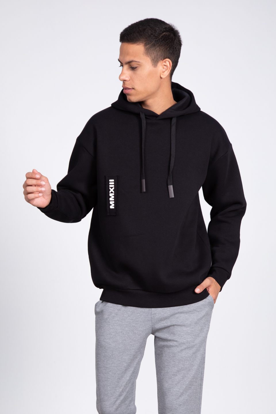 Kapüşonlu sweatshirt-5433 Siyah