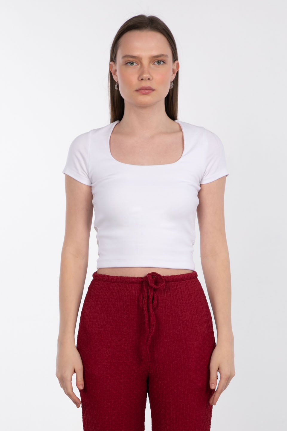 Kare yaka basic body-3872-2 Beyaz