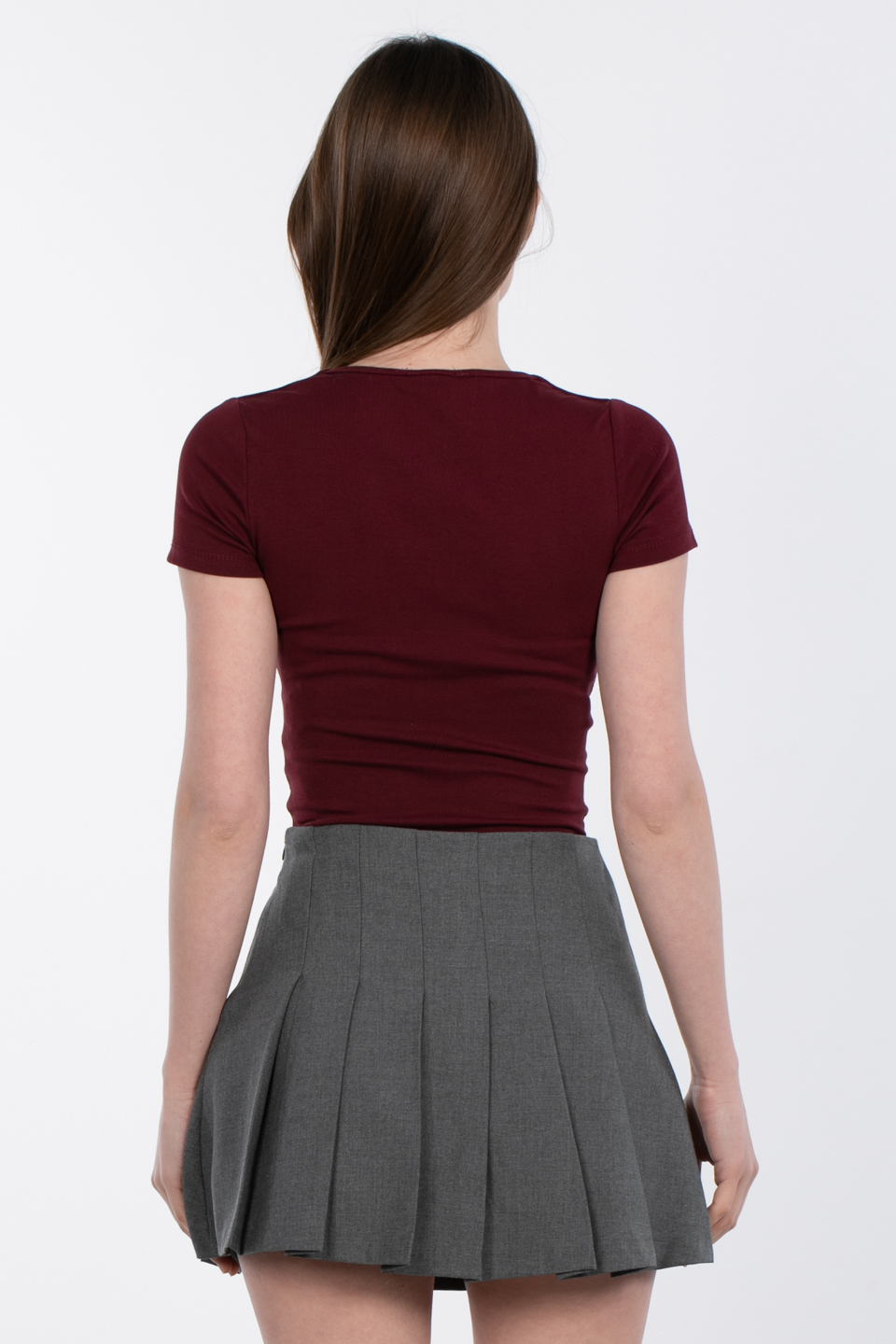 Kare yaka basic body-3872-2 Bordo