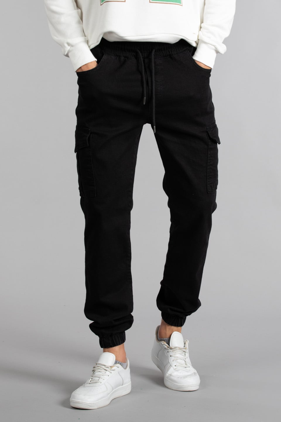 Kargo cep jogger pantolon-4143 B.Black