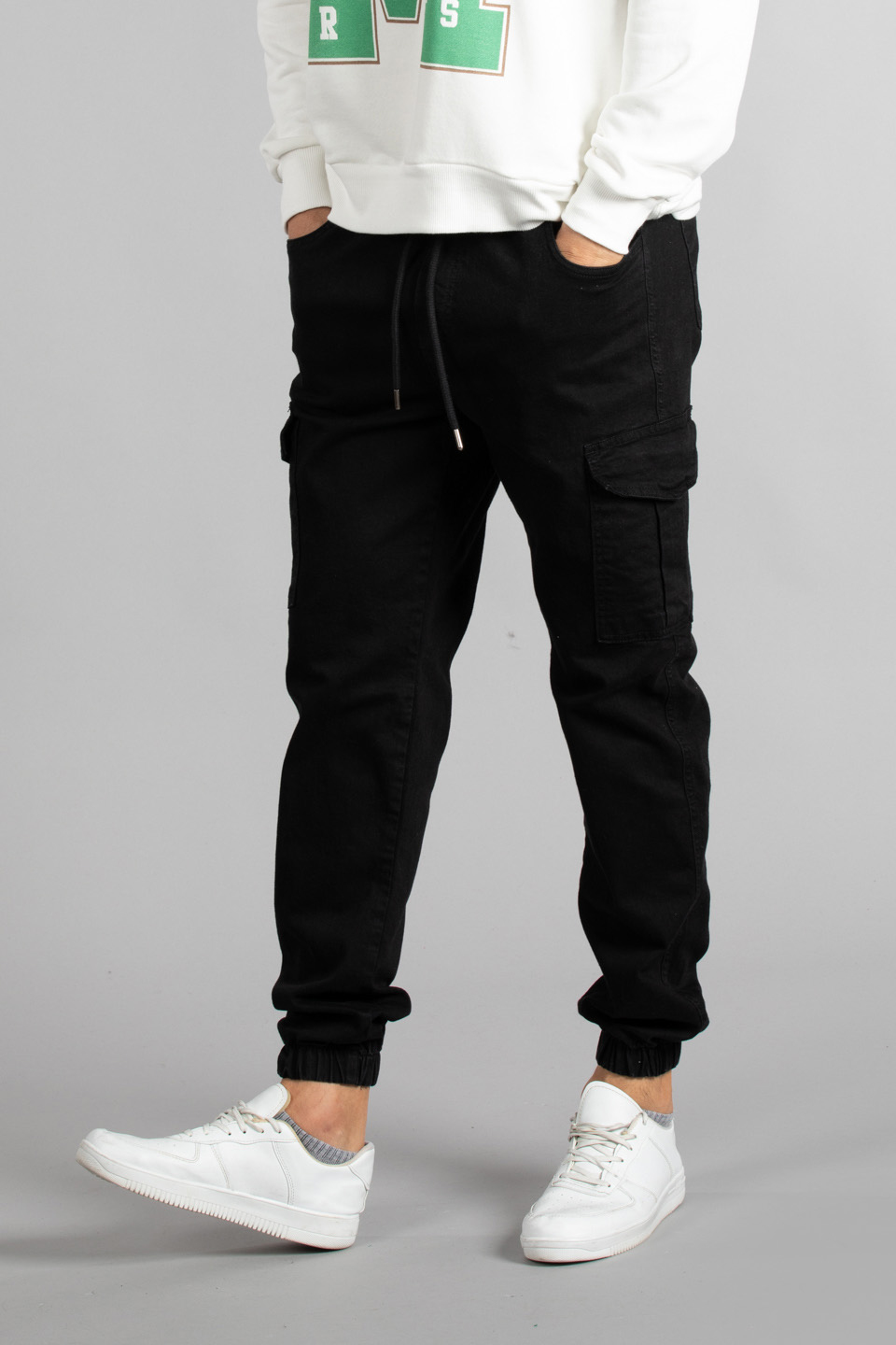 Kargo cep jogger pantolon-4143 B.Black