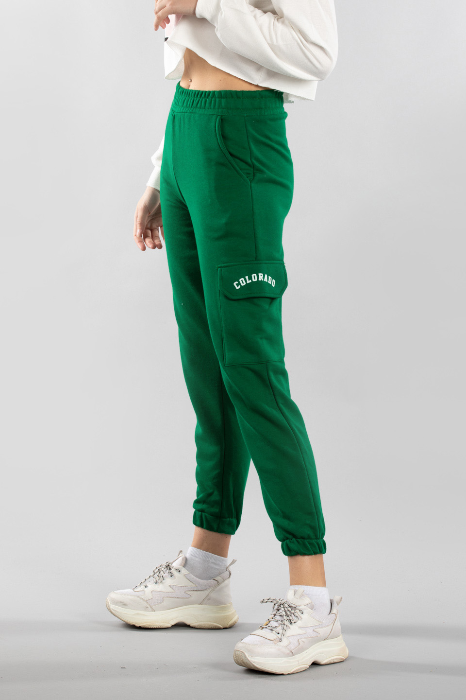 Kargo cepli baskılı eşofman altı-5162 Benetton