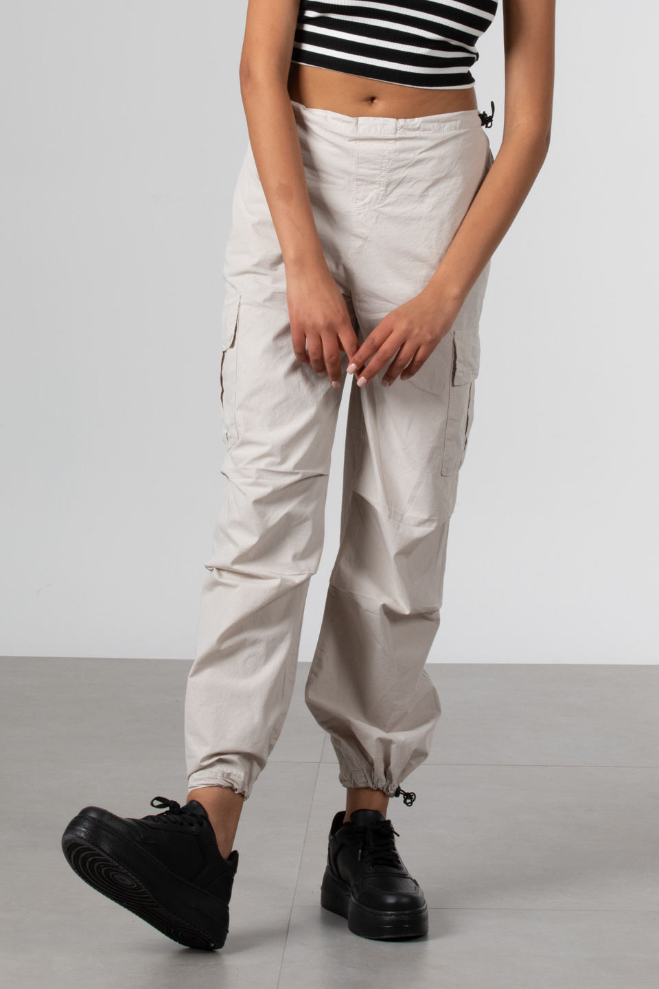 Kargo paraşüt pantolon-5004 Taş