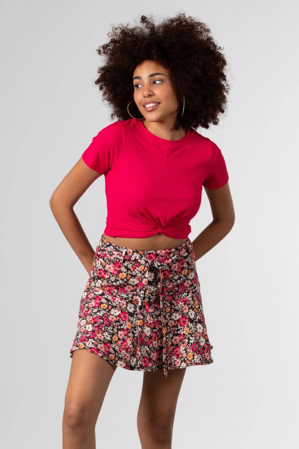 Kaşkorse göbek detaylı body-DVN0382 Fuşya