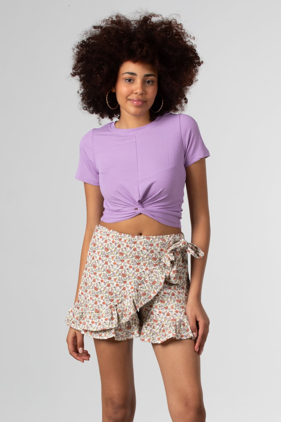 Kaşkorse göbek detaylı body-DVN0382 Lila