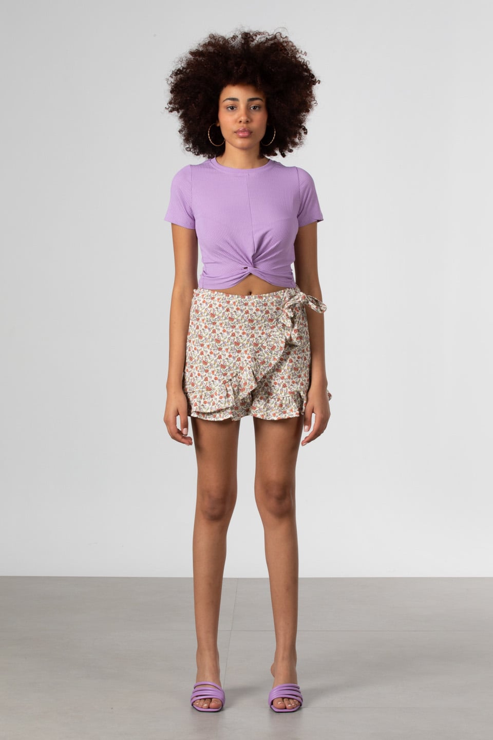 Kaşkorse göbek detaylı body-DVN0382 Lila