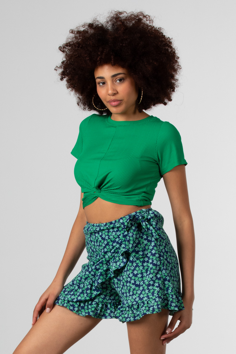 Kaşkorse göbek detaylı body-DVN0382 Yeşil