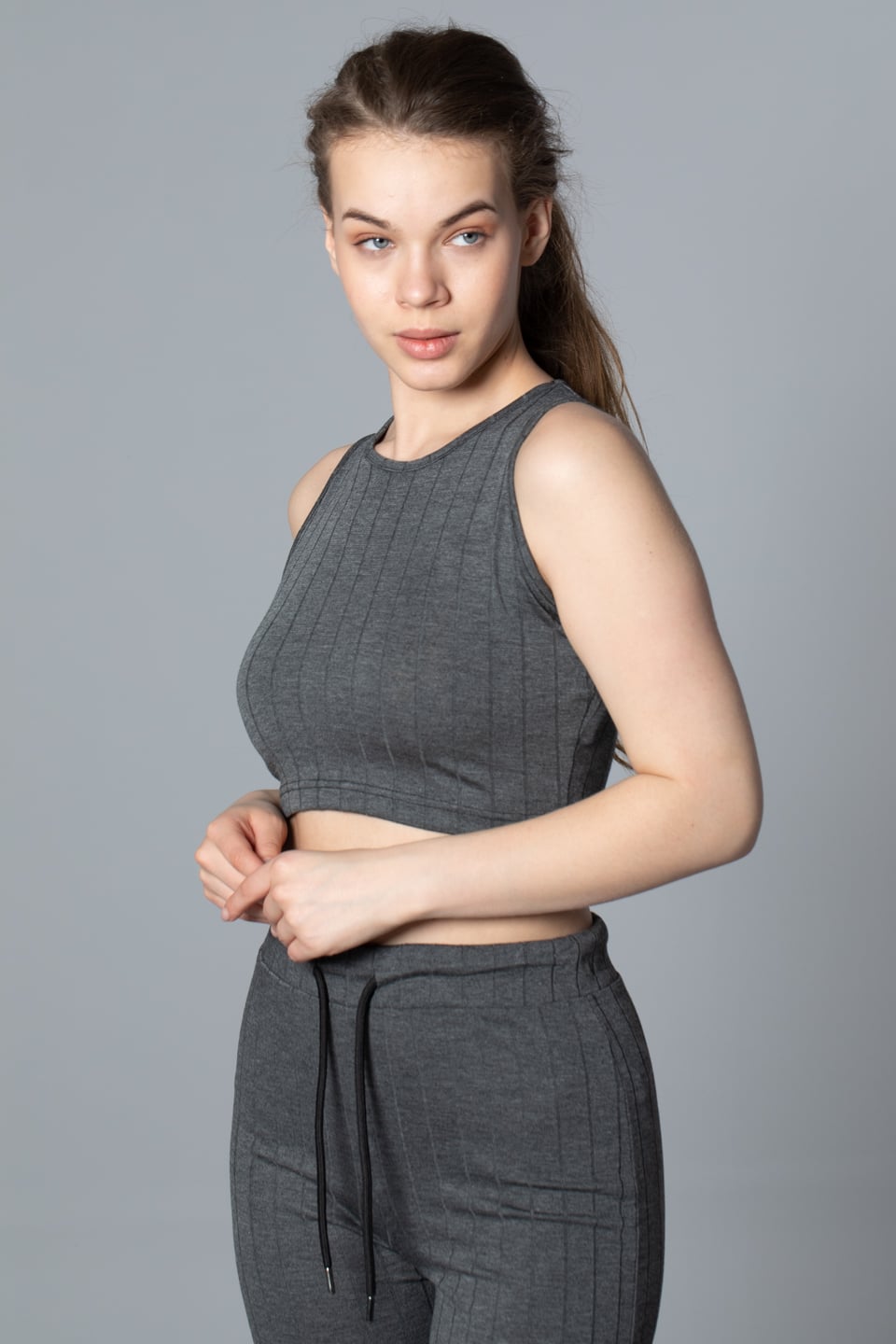 Kaşkorse Kolsuz Body - Gri