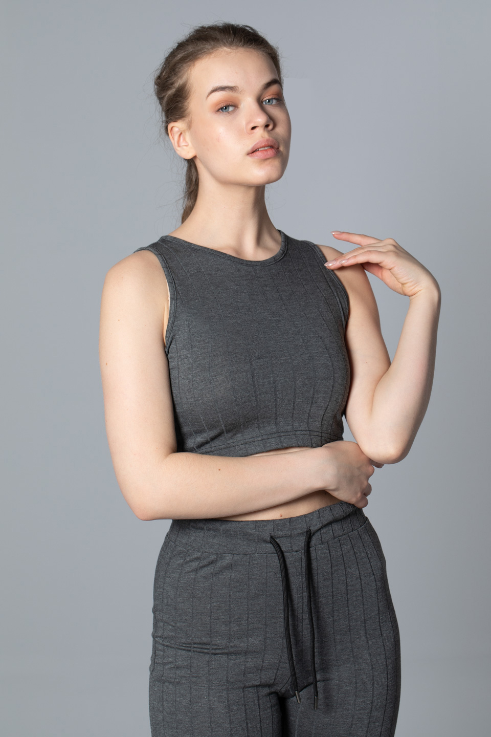 Kaşkorse Kolsuz Body - Gri