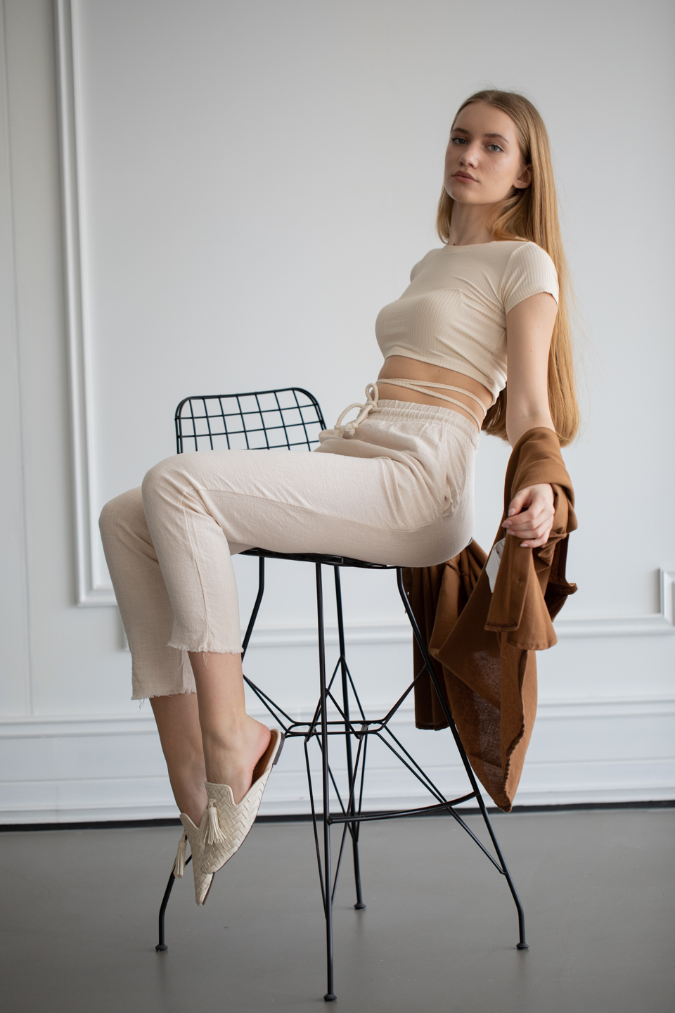 Kaşkorse Yandan İpli Crop Body - Taş