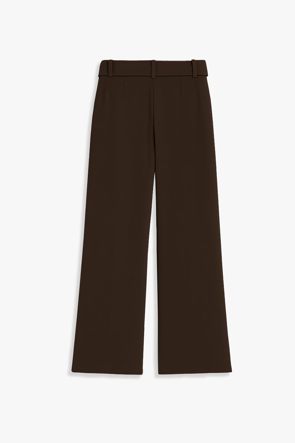 Kemerli bol paça kumaş pantolon-5059 Acı Kahve