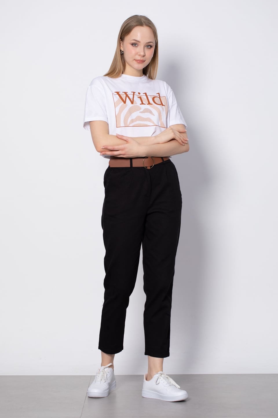 Kemerli Havuç Pantolon - Siyah