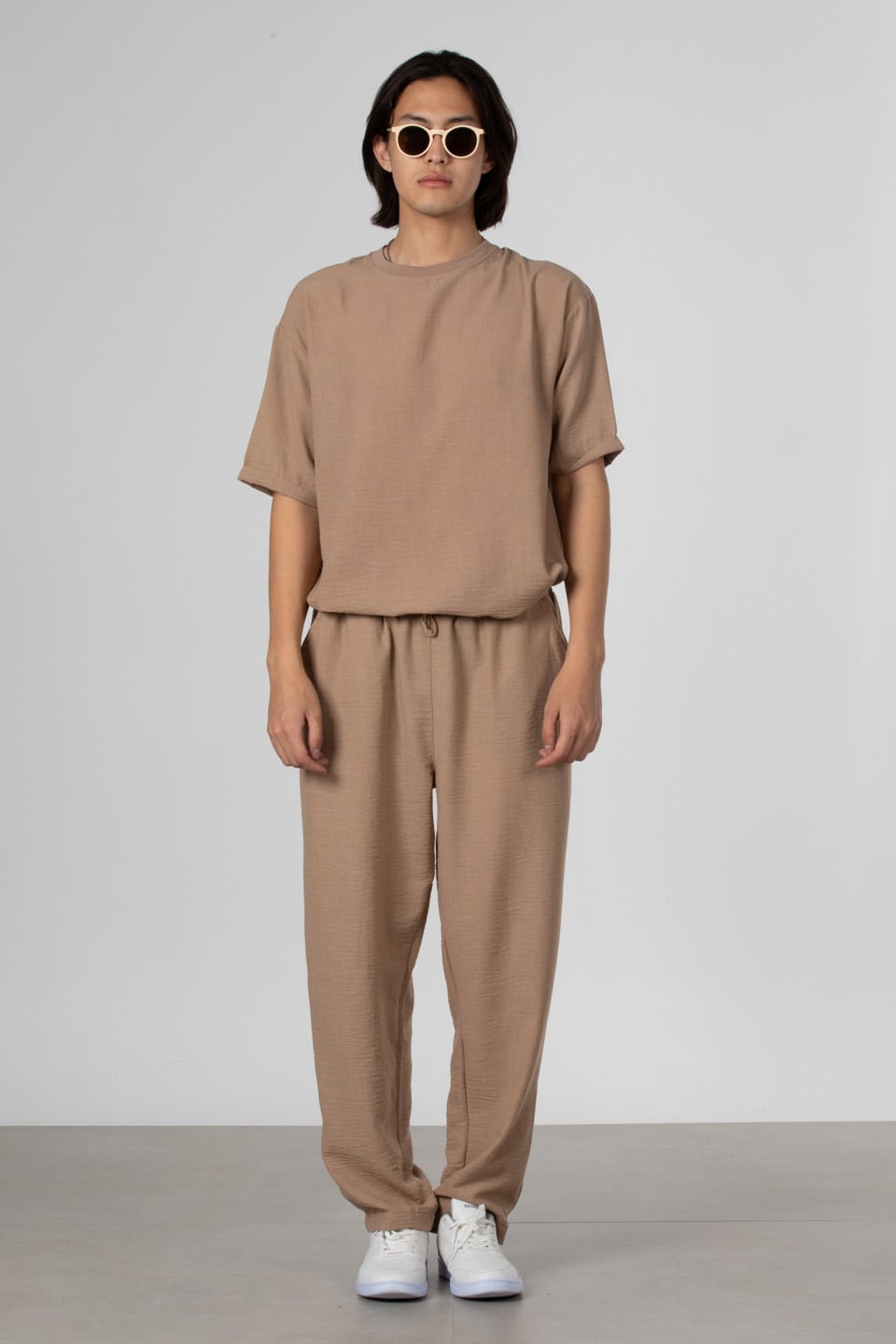 Keten diva pantolon-61-6774 Vizon