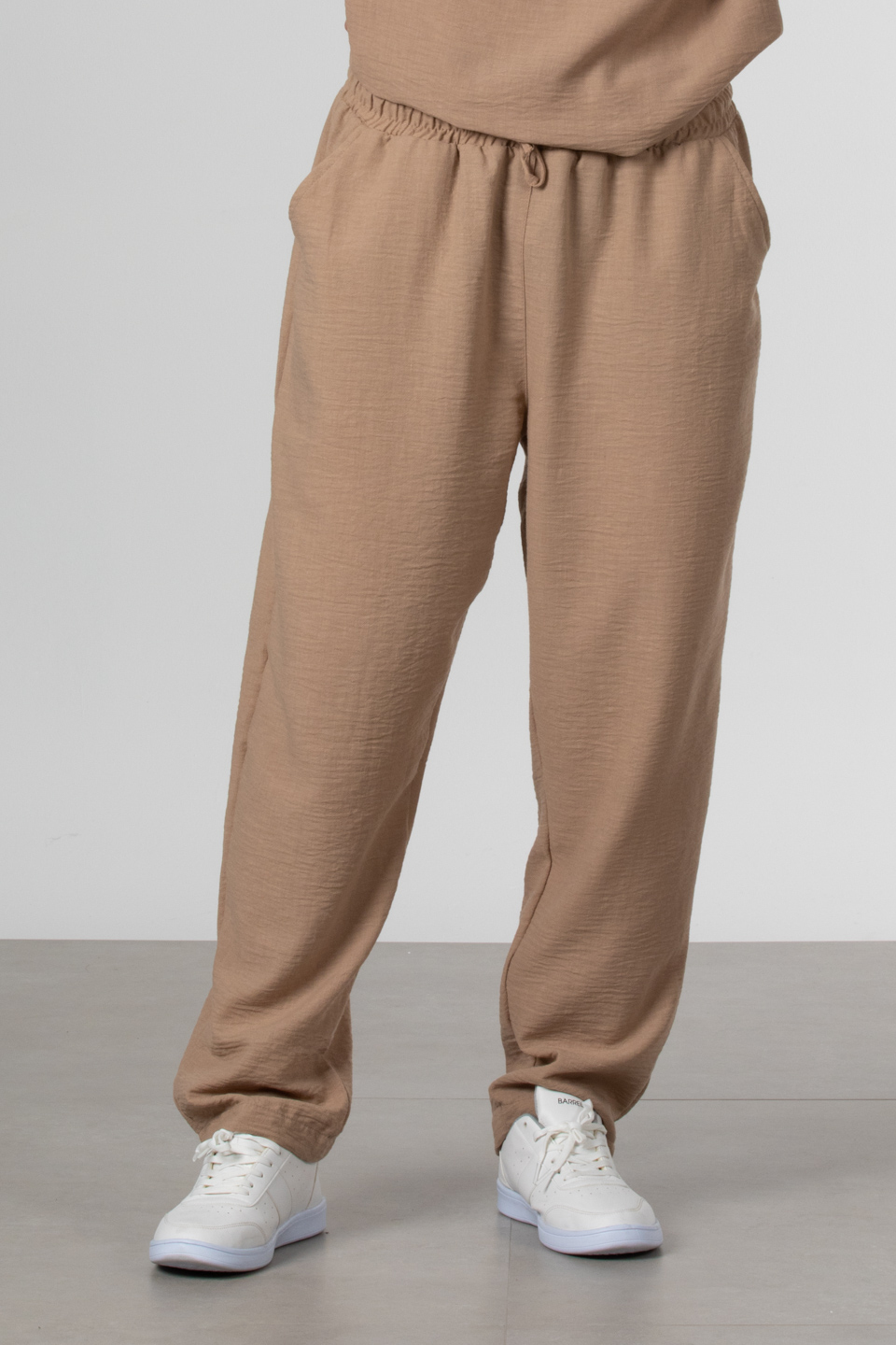 Keten diva pantolon-61-6774 Vizon